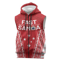 Samoa FAST Sleeveless Zip Hoodie Forever Proud Samoan Tribal Pattern LT05 Red - Polynesian Pride
