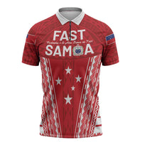 Samoa FAST Zipper Polo Shirt Forever Proud Samoan Tribal Pattern LT05 Red - Polynesian Pride