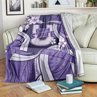 Utah State Polynesian Heritage Blanket Floral Tribal Pattern Tropical Flowers LT05 Purple - Polynesian Pride