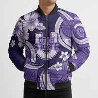 Utah State Polynesian Heritage Bomber Puffer Jacket Floral Tribal Pattern Tropical Flowers LT05 - Polynesian Pride