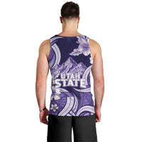 Utah State Polynesian Heritage Men Tank Top Floral Tribal Pattern Tropical Flowers LT05 - Polynesian Pride