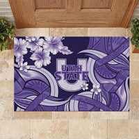 Utah State Polynesian Heritage Rubber Doormat Floral Tribal Pattern Tropical Flowers LT05 Purple - Polynesian Pride