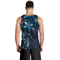 Hawaii Makahiki Season Men Tank Top Floral Tribal Tattoo Blue Galaxy LT05 - Polynesian Pride