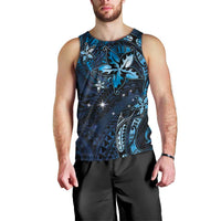 Hawaii Makahiki Season Men Tank Top Floral Tribal Tattoo Blue Galaxy LT05 - Polynesian Pride