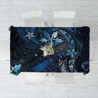 Hawaii Makahiki Season Tablecloth Floral Tribal Tattoo Blue Galaxy LT05 Blue - Polynesian Pride