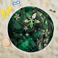 Hawaii Makahiki Season Beach Blanket Floral Tribal Tattoo Green Galaxy LT05 One Size 150cm Green - Polynesian Pride