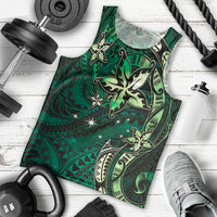 Hawaii Makahiki Season Men Tank Top Floral Tribal Tattoo Green Galaxy LT05 - Polynesian Pride