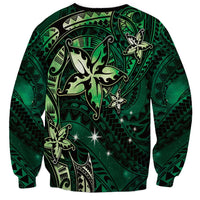 Hawaii Makahiki Season Sweatshirt Floral Tribal Tattoo Green Galaxy LT05 - Polynesian Pride