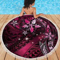 Hawaii Makahiki Season Beach Blanket Floral Tribal Tattoo Pink Galaxy LT05 - Polynesian Pride