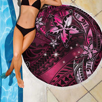 Hawaii Makahiki Season Beach Blanket Floral Tribal Tattoo Pink Galaxy LT05 - Polynesian Pride