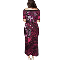 Hawaii Makahiki Season Puletasi Floral Tribal Tattoo Pink Galaxy LT05 - Polynesian Pride