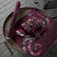 Hawaii Makahiki Season Wrapping Paper Floral Tribal Tattoo Pink Galaxy LT05 - Polynesian Pride