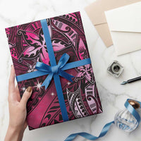 Hawaii Makahiki Season Wrapping Paper Floral Tribal Tattoo Pink Galaxy LT05 - Polynesian Pride
