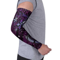 Hawaii Makahiki Season Arm Sleeves Floral Tribal Tattoo Purple Galaxy - Polynesian Pride