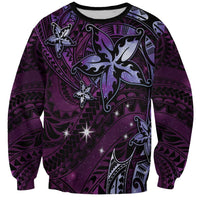 Hawaii Makahiki Season Sweatshirt Floral Tribal Tattoo Purple Galaxy LT05 Unisex Purple - Polynesian Pride