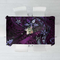 Hawaii Makahiki Season Tablecloth Floral Tribal Tattoo Purple Galaxy LT05 Purple - Polynesian Pride