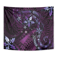 Hawaii Makahiki Season Tapestry Floral Tribal Tattoo Purple Galaxy