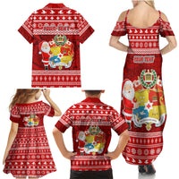 Personalized Tonga Christmas Family Matching Summer Maxi Dress and Hawaiian Shirt Kilisimasi Fiefia Santas Coat Of Arms LT05 - Polynesian Pride