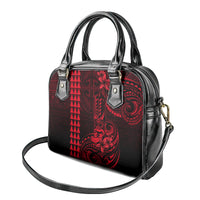 Hawaii Hauoli Makahiki Hou Shoulder Handbag Lono Hawaiian God Kakau Polynesian Tribal Red LT05 - Polynesian Pride