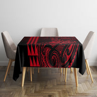 Hawaii Hauoli Makahiki Hou Tablecloth Lono Hawaiian God Kakau Polynesian Tribal Red LT05 - Polynesian Pride