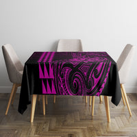 Hawaii Hauoli Makahiki Hou Tablecloth Lono Hawaiian God Kakau Polynesian Tribal Pink LT05 - Polynesian Pride