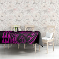 Hawaii Hauoli Makahiki Hou Tablecloth Lono Hawaiian God Kakau Polynesian Tribal Pink LT05 - Polynesian Pride