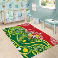 Tonga Australia Rugby Area Rug Kangaroos And Tonga Mate Maa Together