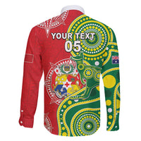 Custom Tonga Australia Rugby Family Matching Puletasi and Hawaiian Shirt Kangaroos And Tonga Mate Maa Together