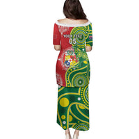 Custom Tonga Australia Rugby Family Matching Puletasi and Hawaiian Shirt Kangaroos And Tonga Mate Maa Together