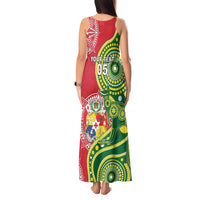 Custom Tonga Australia Rugby Tank Maxi Dress Kangaroos And Tonga Mate Maa Together LT05 - Polynesian Pride
