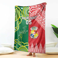 Custom Tonga XIII And Australia Kangaroos Blanket Mate Maa Tongan Ngatu With Aboriginal LT05 - Polynesian Pride