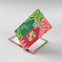Custom Tonga XIII And Australia Kangaroos Canvas Wall Art Mate Maa Tongan Ngatu With Aboriginal LT05 With Frame Red - Polynesian Pride