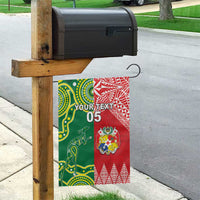 Custom Tonga XIII And Australia Kangaroos Garden Flag Mate Maa Tongan Ngatu With Aboriginal LT05 - Polynesian Pride