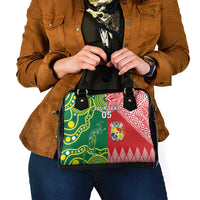 Custom Tonga XIII And Australia Kangaroos Shoulder Handbag Mate Maa Tongan Ngatu With Aboriginal
