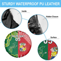 Custom Tonga XIII And Australia Kangaroos Spare Tire Cover Mate Maa Tongan Ngatu With Aboriginal LT05 - Polynesian Pride