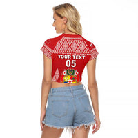 Custom Tonga Rugby Raglan Cropped T Shirt Tonga Mate Ma'a Take The Lead LT05 - Polynesian Pride