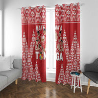 Tonga Rugby Window Curtain Tonga Mate Ma'a Take The Lead LT05 With Grommets Red - Polynesian Pride