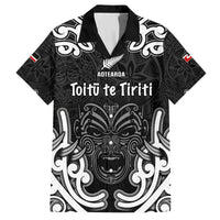 Personalised Aotearoa Hawaiian Shirt Toitu Te Tiriti O Waitangi LT05 Black - Polynesian Pride