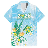 Personalised 2025 Aloha Hawaii Hawaiian Shirt Tropical Flowers And Honu LT05 Blue - Polynesian Pride