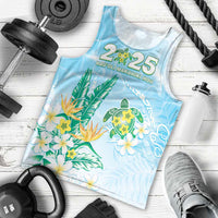 Personalised 2025 Aloha Hawaii Men Tank Top Tropical Flowers And Honu LT05 - Polynesian Pride