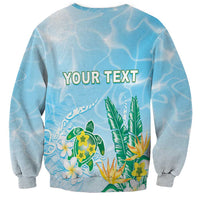 Personalised 2025 Aloha Hawaii Sweatshirt Tropical Flowers And Honu LT05 - Polynesian Pride