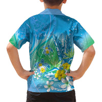 Hawaii Honu Hawaiian Shirt Tropical Flowers Blue Gradient LT05 - Polynesian Pride