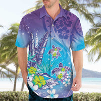 Hawaii Honu Hawaiian Shirt Tropical Flowers Purple Gradient LT05 - Polynesian Pride