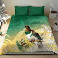 New Zealand Pigeon Kereru Bedding Set Maori Fern Art Green Gradient LT05 - Polynesian Pride