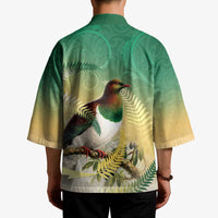 New Zealand Pigeon Kereru Kimono Maori Fern Art Green Gradient LT05 - Polynesian Pride