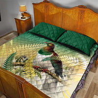 New Zealand Pigeon Kereru Quilt Bed Set Maori Fern Art Green Gradient - Polynesian Pride