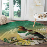 New Zealand Pigeon Kereru Round Carpet Maori Fern Art Green Gradient LT05 - Polynesian Pride