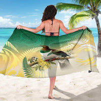 New Zealand Pigeon Kereru Sarong Maori Fern Art Green Gradient - Polynesian Pride