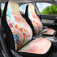 Happy Holi Festival Car Seat Cover Rangoli With Polynesian Pattern LT05 - Polynesian Pride