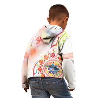 Happy Holi Festival Kid Hoodie Rangoli With Polynesian Pattern LT05 - Polynesian Pride
